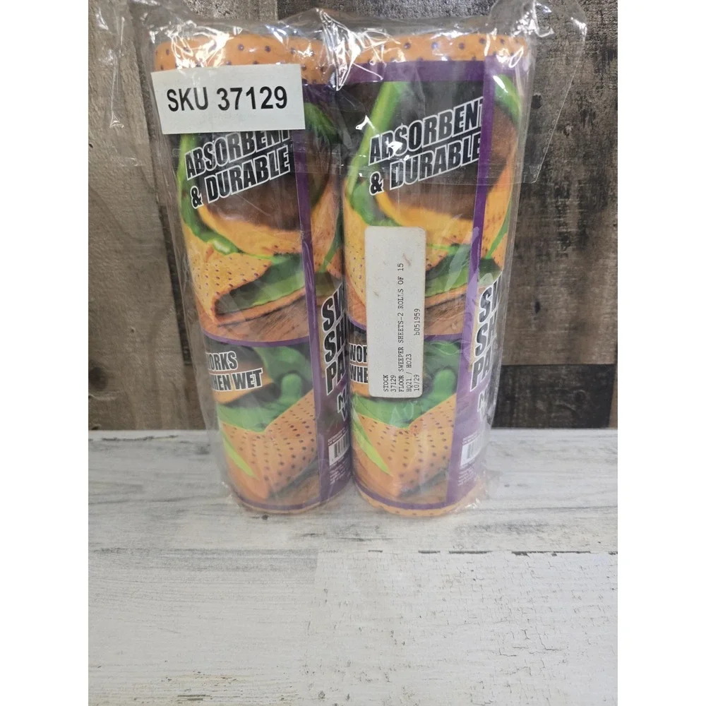 The Original Shammy Sweeper Shammy Pads 2 Rolls 30ct Reusable Washable Orange